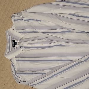 EUC Reverb Dress Shirt White Blue Stripes 3XL